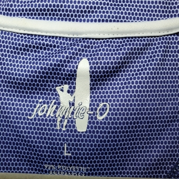 JOHNNIE-O Size L Mens Blue 1/4 Zip Cotton Blend Performance Sweater Pullover - Picture 11 of 11